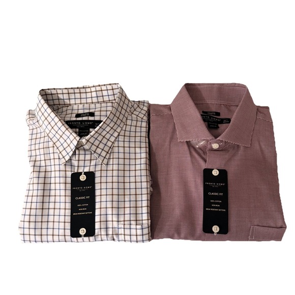 Promo Uomo Other - NWT Pronto Uomo Men's Dress Shirt Size-16/5-32/33 Button Up Non Iron Classic Fit